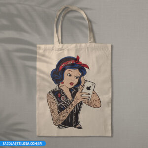 Sacola Ecobag Branca de Neve tatuada