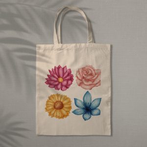 Sacola Ecobag Flores Aquarela