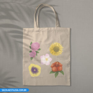 Sacola Ecobag Flores Nomeadas